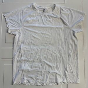 Athleta Womens Size Large Tall LT White Workout T-Shirt Tee